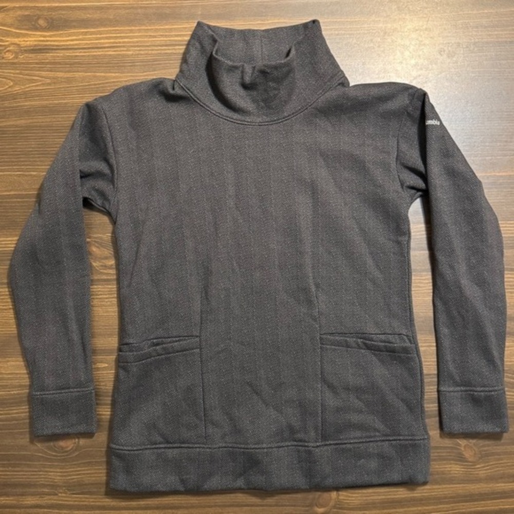 Columbia sweater turtle neck women's Medium solid grey‎ pullover pockets